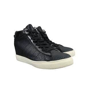 Madden Girl Shoes Womens 6.5 Fashion Sneakers Wedge Black Lace Up Supa Stud Mid